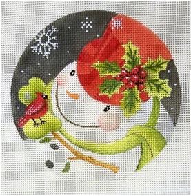 click here to view larger image of Holly on Hat Snowman (hand painted canvases)