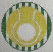 click here to view larger image of Monogram Round - Tennis (hand painted canvases)