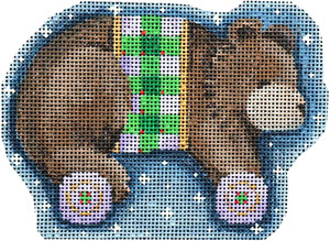 click here to view larger image of Brown Bear on Wheels Ornament  (hand painted canvases)