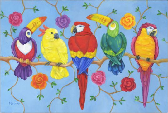 click here to view larger image of Rio Tropical Birds (hand painted canvases)