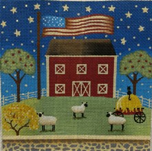 click here to view larger image of Patriotic Barn (hand painted canvases)