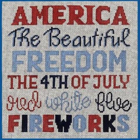 click here to view larger image of 4th of July Words (hand painted canvases)