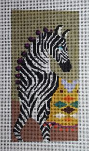 click here to view larger image of Zebra - Single Eyeglass Case (hand painted canvases)