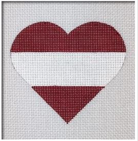click here to view larger image of Austria Flag Heart   (hand painted canvases)
