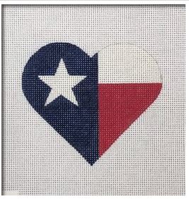 click here to view larger image of Texas Flag Heart   (printed canvas)