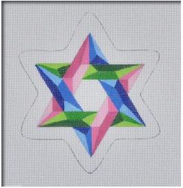 click here to view larger image of Tri-Colored Star of David (hand painted canvases)