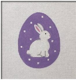 click here to view larger image of Sweet Bunny Flat Egg - Purple  (hand painted canvases)