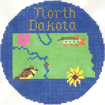 click here to view larger image of North Dakota Ornament (hand painted canvases)