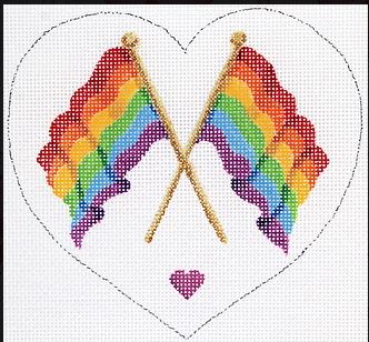 click here to view larger image of Pride Month Mini - Rainbow Flag June (hand painted canvases 2)
