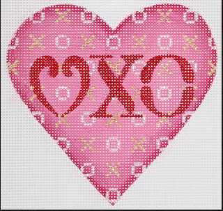 click here to view larger image of Valentine Mini Heart - OXO (hand painted canvases 2)