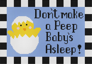 click here to view larger image of Don't Make a Peep Baby's Asleep! (hand painted canvases)