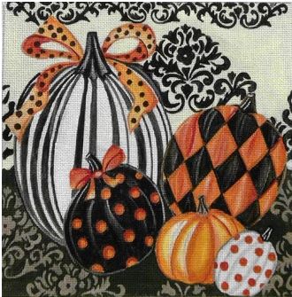 click here to view larger image of Elegant Pumpkins (hand painted canvases)