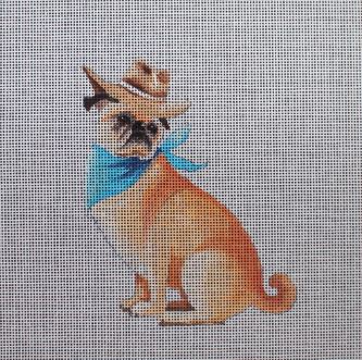 click here to view larger image of Pug Cowboy (hand painted canvases)