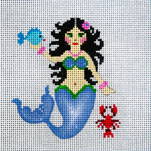 click here to view larger image of Black Haired Mermaid (hand painted canvases)