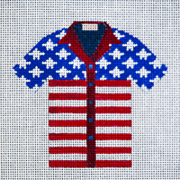 click here to view larger image of Red, White & Blue Hawaiian Shirt (hand painted canvases)