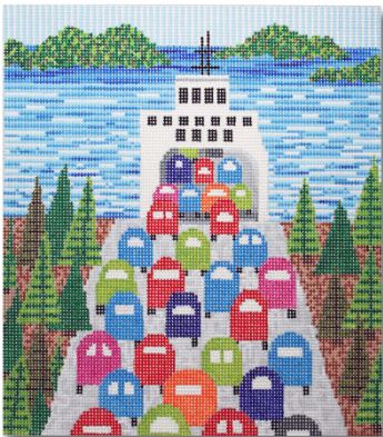 click here to view larger image of Ferry Ride, The (hand painted canvases)