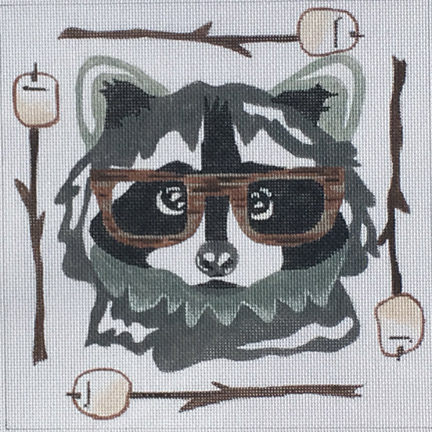 click here to view larger image of Raccoon with Glasses (hand painted canvases)
