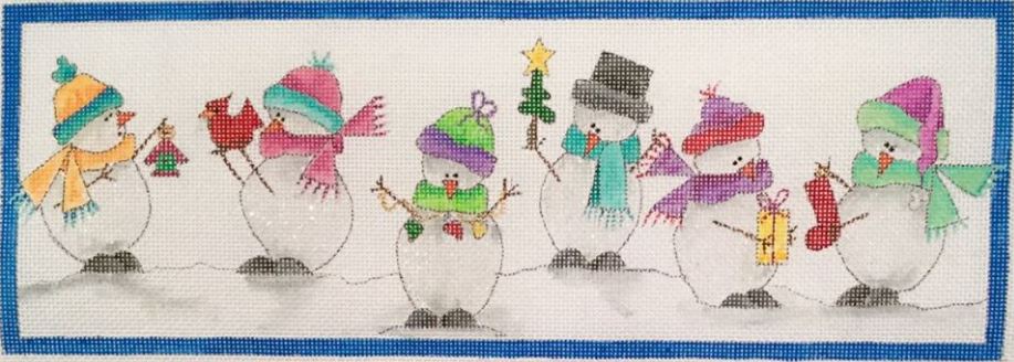 click here to view larger image of Snowmen Gathering (hand painted canvases)