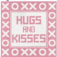click here to view larger image of Hugs & Kisses - Pink  (hand painted canvases)