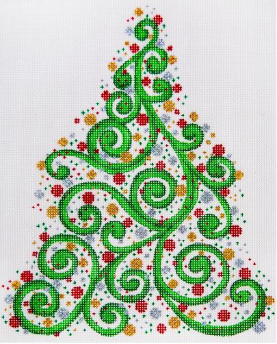click here to view larger image of Swirly Christmas Tree (hand painted canvases)