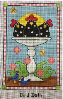 click here to view larger image of Bird Bath (resized) (hand painted canvases)