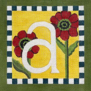 click here to view larger image of Floral Letter A (hand painted canvases)