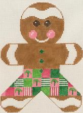 click here to view larger image of Mini Preppy Gingerbread Boy (hand painted canvases)