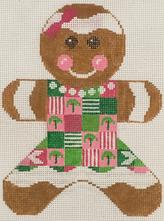 click here to view larger image of Mini Preppy Gingerbread Girl (hand painted canvases)
