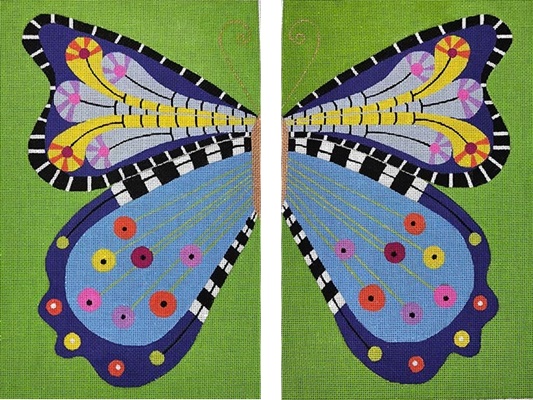 click here to view larger image of 2 Part Blue Butterfly - 13M (hand painted canvases)