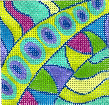 click here to view larger image of Pucci-inspired Waves/Dots - INSSQ4-31 (hand painted canvases 2)