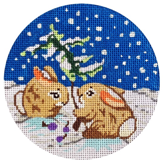 Two Brown Bunnies/Fir Tree Snow Scene - click here for more details