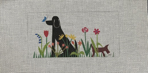 click here to view larger image of Dogs w/Wildflowers (hand painted canvases)