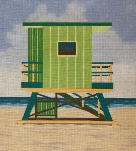 click here to view larger image of Green Lifeguard Stand Small     (hand painted canvases)