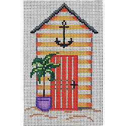 click here to view larger image of Cabana Orange w/Anchor (hand painted canvases)