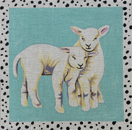 click here to view larger image of Two Lambs (hand painted canvases)