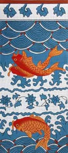 click here to view larger image of Koi Chinese Carp w/Waves Clutch (hand painted canvases)