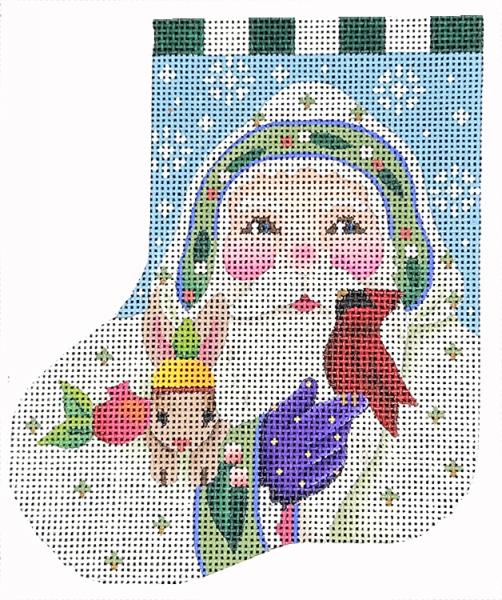 click here to view larger image of Winter Santa Mini Sock (hand painted canvases)