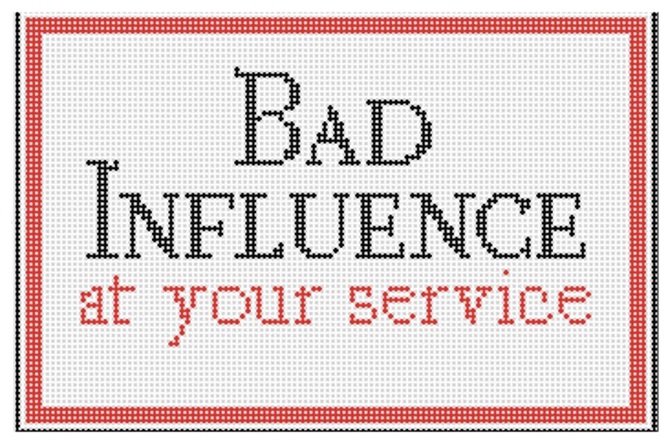 click here to view larger image of Bad Influence Clutch (hand painted canvases)