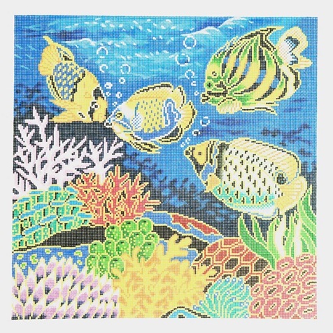 click here to view larger image of Tropical Fish (hand painted canvases)