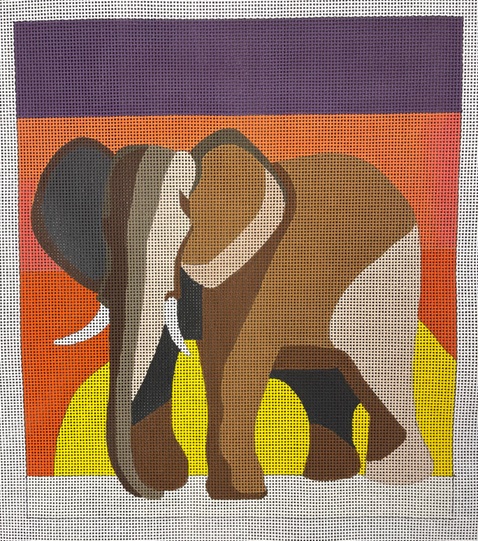 click here to view larger image of Elephant at Sunset (hand painted canvases)