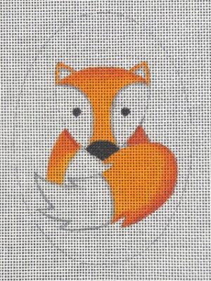 click here to view larger image of Orange Fox Oval (hand painted canvases)