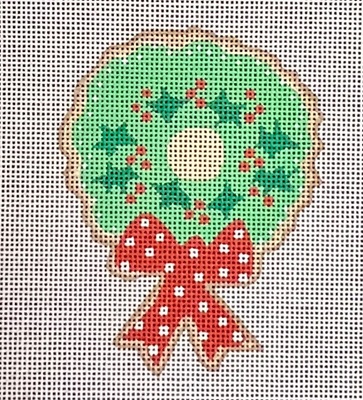 click here to view larger image of Christmas Cookie - Wreath (hand painted canvases)