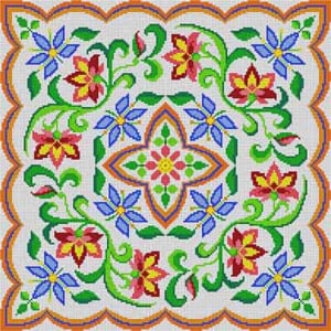 click here to view larger image of Colorful Floral Pattern (hand painted canvases)