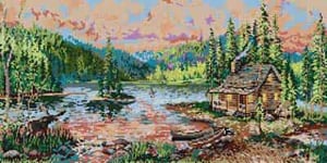 click here to view larger image of Cabin In The Woods (hand painted canvases)
