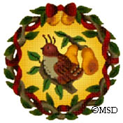 click here to view larger image of 12 Days of Christmas Ornament - Partridge (hand painted canvases)