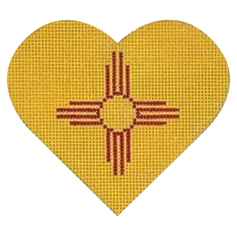 click here to view larger image of New Mexico Flag Heart (hand painted canvases)