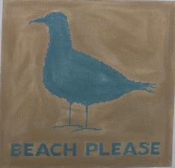 click here to view larger image of Beach Please - Tan Background (hand painted canvases)