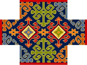 click here to view larger image of Anatolian Kilim Multi on Navy Brick Cover (hand painted canvases)