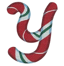 click here to view larger image of Candy Cane Letter - Y (printed canvas)