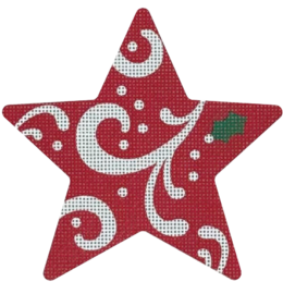 click here to view larger image of Swirls Curls and Holly Star (printed canvas)